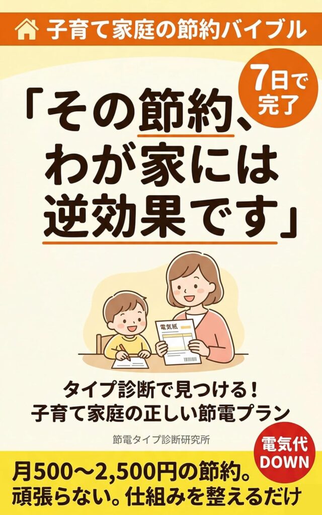 その節約、わが家には逆効果です: タイプ診断で見つける！子育て家庭の正しい節電プラン