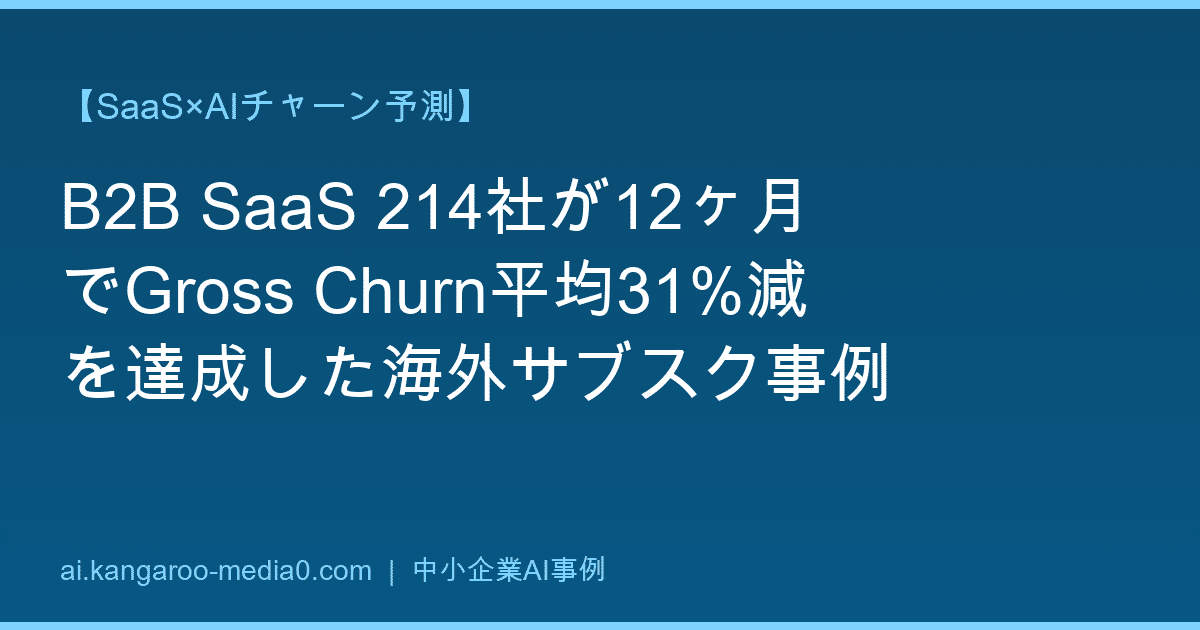 【SaaS×AIチャーン予測】B2B SaaS 214社が12ヶ月でGross Churn平均31%減を達成した海外サブスク事例